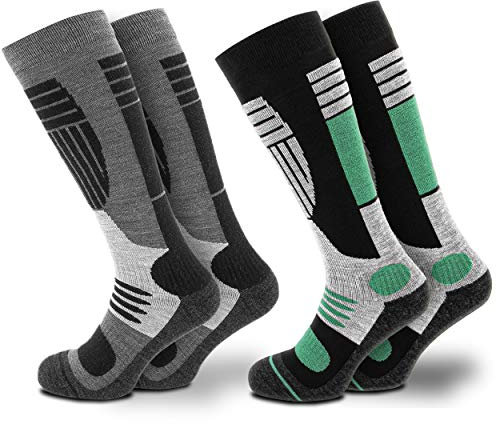 Occulto Herren Skisocken 2er Pack, 4er Pack (Modell: Felix) 2 Paar Grün Schwarz 39-42