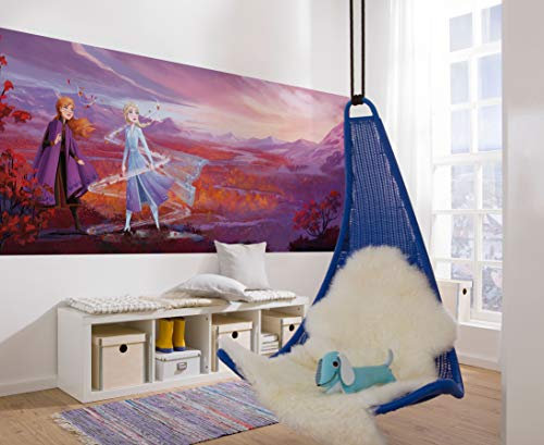 Komar Disney Fototapete FROZENPANORAMA - Größe 368 x 127 cm (Breite x Höhe), Frozen 2, Anna, Elsa, Eiskönigin, Tapete, Wandgestaltung, Kinderzimmer, Dekoration - 4-4104