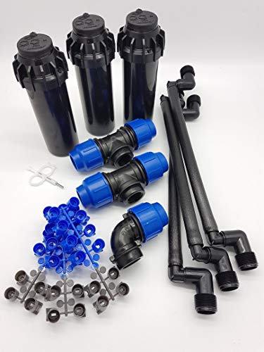 HUNTE Bewässerungssprinkler 3er Set I 20 04 SS inkl. Schwinggelenk, Anschluss und Einstellschlüssel aus Edelstahl im Modernen Stil