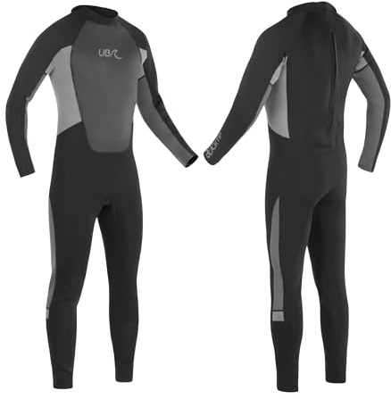 UB Mens Blacktip 2mm Neoprene Long Wetsuit, UV 50+ Sun Protection, Glide-Skin Collar, Flatlock Seams, Perfect for Watersports, Durable and Lightweight