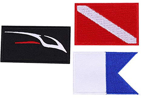 Keenso Tauchflaggen Patch, 3 Stück Tauchflaggen Patch DIY Tauchflaggen Taucherabzeichen DIY Zubehör für Tauchflaggen Rucksack, mütze Tauchen