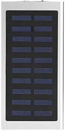 Mobile Batterieladebox, 10000mAh ultradünnes Schnellladegerät Solar Mobile Power Bank Case DIY-Kit, Solarbatterieladegerät mit Zwei USB-Anschlüssen(Silver)