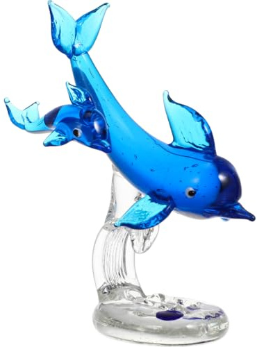 Healifty Delfin-Figur, Kristallfigur, entzückende Glasdelfindekoration, Tierform, Dekoration für Zuhause, 1 Stück