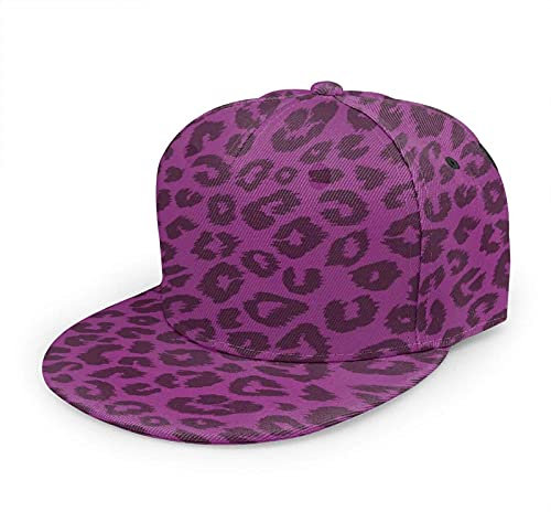 Oaieltj Unisex Baseball Cap Herren Damen Einstellbare Snapback Trucker Hat Mode Hip-Hop Baseball Cap, Gepard Leopard Lila, One size