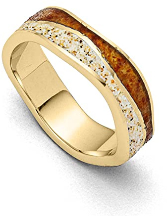 DUR Damen RingWellenmit Bernstein, vergoldet aus 925er Silber Größe 58 (18.5) R5685.58, 58 (18.5)