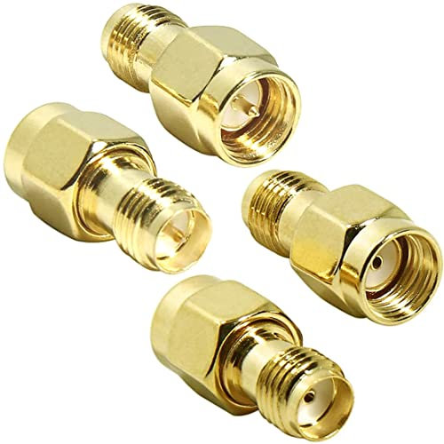 Greluma 2 Paar SMA Stecker auf RP-SMA Buchse/SMA Buchse auf RP-SMA Stecker RF-Anschlussadapter