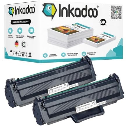 Inkadoo Toner für Samsung MLT-D 1042 S/ELS / 1042S enthält 2X Tonerkartusche SCX-3205 W 3200 ML-1860 1660 1865 Tonerkartusche, Tonerpatronen, Drucker Toner Multipack 2X 3.000 Seiten
