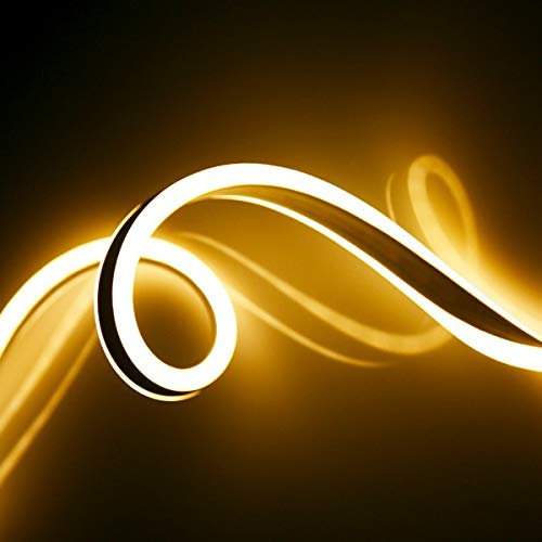 I Lumos Plug & Play Warm White Neon LED Strip Light 240V AC with UK Plug Bundle 9W/m LEDs Waterproof Flexible for Indoor & Outdoor Decor [Installation Kit Included] (3 Metre)