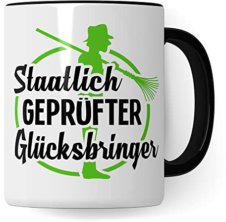 Kaminfeger Tasse Geschenkidee, Kaminkehrer Geschenk, Kaffeebecher mit Spruch lustig, Kaffeetasse Humor Witz Geschenkidee für Schornsteinfeger, Meister Teetasse
