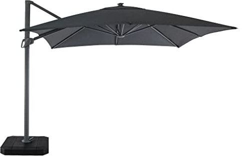 Harbour Lifestyle Ares 3m Square Cantilever Parasol with Solar powered LED Lights in Charcoal