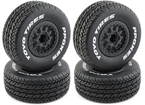 Yuikome 4 StüCk 112 Mm 1/10 Short Course Truck Reifen Reifen Rad mit 12 Mm Sechskant für SENTON VKAR 10SC RC Car