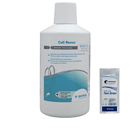 BAYROL Cell RENOV - 1L | Nettoyant Cellule Electrolyse + 10 Tests HPS OFFERTS 6 en 1
