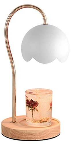 Spacnana Kerzenwärmer-Lampe, Dimmbar, Keine Flamme, Kerze, Schmelzende Metall-Kerzenwärmer-Laterne für Großes Glas von Yankee Candle (Weiss)