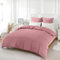 REDKEY Bedding Housse de Couette 200x220 cm avec 2 Taies d'oreiller 80x80 cm - Rose Lotus Parure de Lit 2 Personnes avec Fermeture Éclair - Sets de Housse Couette en Microfibre