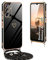 Yutwo Hülle Samsung A14 mit Band, Handyhülle Samsung Galaxy A14 4G/5G mit Band Silikon Stoßfeste Handykette Samsung Galaxy A14 4G mit Herz Love Design Schutzhülle, Schwarz