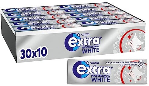 Extra Professional White, Zuckerfreier Kaugummi, Multipack mit 30x10 Dragees, Für frischen Atem