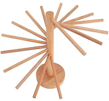 Asixxsix Stendino per Pasta, stendino per Pasta in Legno Pieghevole per Cucina con 18 Bracci Facile da assemblare Stand essiccatore di Spaghetti freschi Fatti in casa per Spaghetti