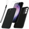 Vauki Coque pour Samsung Galaxy S23 avec 2 Pièces Verre Trempé, Etui Souple TPU Silicone Antichoc Anti-Rayures Ultra Fine Housse Compatible avec Samsung S23, Noir