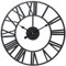 Large Wall Clocks for Living Room ,Metal Wall Clock for Garden, Silent Non-Ticking Roman Numerals Wall Clock for Indoor & Outdoor, Vintage Look Clock for Bedroom, and Kitchen (Black, 80 CM (35))