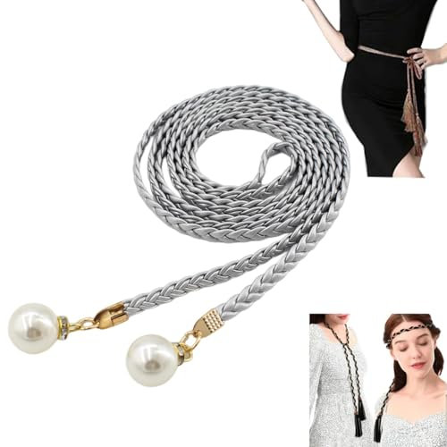 FAIRYGATE Taillengürtel Damen Gürtel Damen Ledergürtel Frauen Geflochtene Taille Gürtel Gewebte Dünne Bund für Kleid Mittelalter Damen DA0711