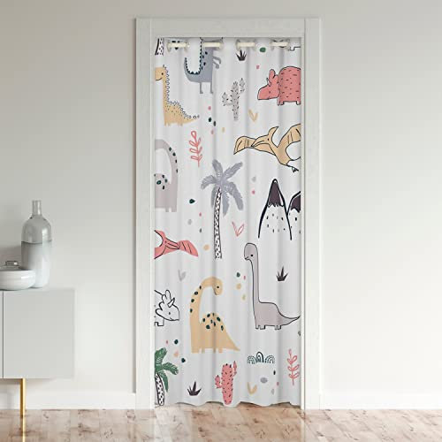 Loussiesd Dinosaurier Türvorhang 150x203cm 3D Dino Vorhang für Innentür Raumteiler Jungle Dino Datenschutz Wärme Blockieren Schwarzout Türvorhang Verdunkelung Gardinen Vorhangs