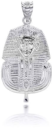 Joyara Sterling Silber Uralt ägyptisch Pharaoh König Tutanchamun Anhänger Halskette (Verfügbare Kettenlängen: 40cm - 45cm - 50cm - 55cm) 55cm