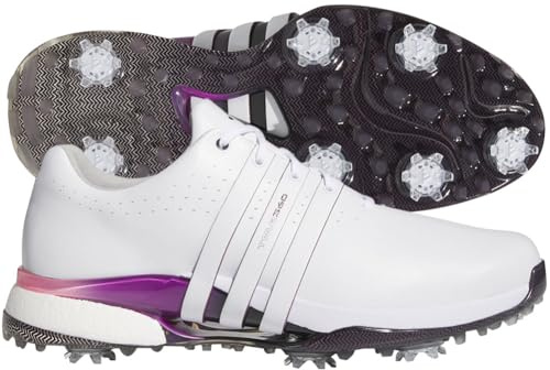 adidas Men's Tour360 24 Golf Shoes, Footwear White/Shadow Fig/Auro Black, 10