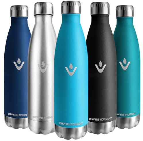 Vikaster Botella agua termica, 750ml Botella agua acero inoxidable, Mantener 12H Caliente/24 Frío, Termo Sin BPA, Botella termica Niños, Adultos, Deporte, Oficina, Exteriores