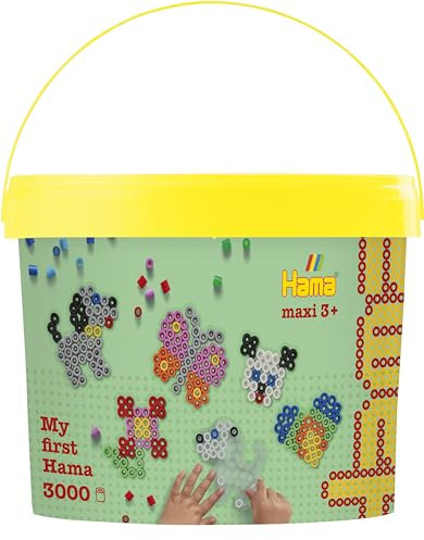 HAMA - Maxi Beads - 3000pcs 4 Plates in Bucket (388806)