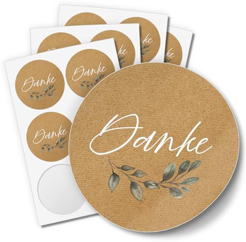 48 Aufkleber DANKE Hochzeit Geburtstag Danke Taufe Etiketten Gastgeschenk rund 4cm Motiv 5
