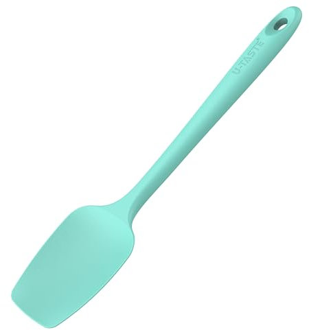 U-Taste 29cm Silikon Löffel Spatel: 250℃ Hochhitzebeständiger Flexibler Nahtloser Gummispatel, Backen Kochen Silikon Teigschaber für Antihaftbeschichtetes Kochgeschirr Mischen Schaben (Aqua Sky)