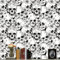 Papier Peint Adhesif Mural Noir et Blanc,44.5 x 1000cm Papier Peint Adhesif Mural Tete de Mort Papier Peint Noir Fleur Papier Peint Halloween Papier Peint Adhesif pour Meuble Chambre,Cuisine,Salon