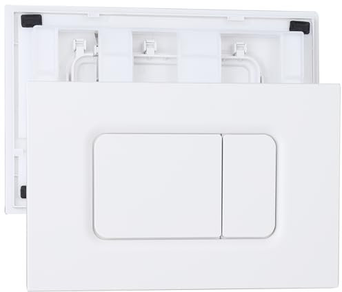 Dual Flush Rectangle Push Button Plate Compatible with TOTO YT920#WH Toilets and Bidets,Basic Square Push Plate Fits For Duofit In-Wall Tank Unit,White Matte
