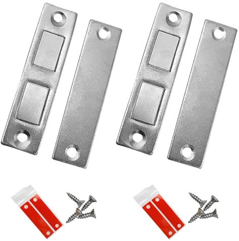 Chiudiporta Calamita, 2 Pezzi Calamita Adesivo per Mobili Chiusura, Calamite Porta Ultra Sottile, Chiusura Magnetica Potente per Ante, Magnete Chiusura per Cassetti per Anta Armadio Cassetti