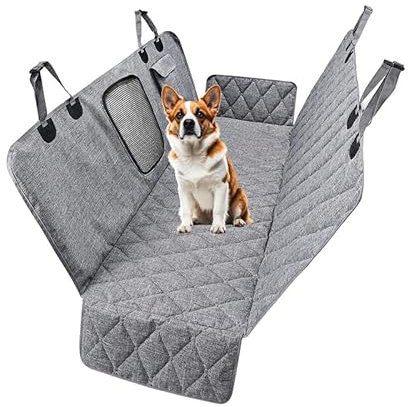 LJLBFB hundedecke Auto rückbank für VW Saveiro Pick Up Scirocco Sharan, Kratzfeste & Wasserabweisende hundesitz Auto rückbank Pflegeleicht hundezubehör Hunde autositz rückbank,Grey