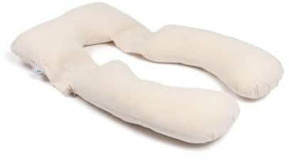 Doomoo Maxxy Schwangerschaftskissen und Stillkissen -Seitenschläferkissen - XXL-Format - Bio-Baumwolle & Öko-Tex & GOTS zertifiziert - Mitwachsend mit kleinem, abnehmbarem Kissen, Mini Flowers Sand