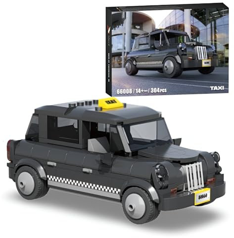 Ebortsin Technik Britisches Taxi Bausteine Set, 304 Teile Retro Taxi Klemmbausteine Sportwagen Spielzeug Kits, Modellauto Geschenk für Erwachsene und Kinder, Kompatibel mit L***