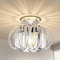 FRIDEKO HOME Kristall Deckenlampe Chrom,Modern Deckenleuchte Metall Rund Lampenschirm E27 Lampe Decke für Schlafzimmer Wohnzimmer Küche Flur,Ø28cm