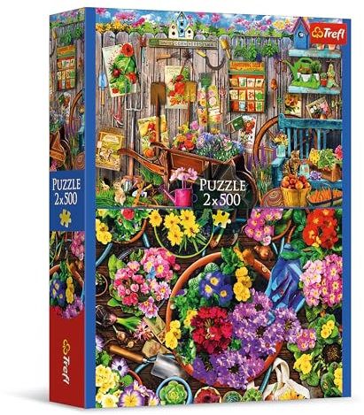 Trefl – 2in1 Puzzle: Gartenarbeit - 2 x 500 Teile - 2er Puzzle-Set, DIY, Kreative Unterhaltung, für Erwachsene und Kinder ab 10 Jahren