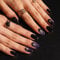 DANNI & TONI 28 Stickers Semi Cured Nail Strips,Cat Eye Black Soft Self-Adhesive Gel Nail Stickers,Salon-Quality Gel Nail Polish Strips Manicure Stickers Set-Galactic Glimmer