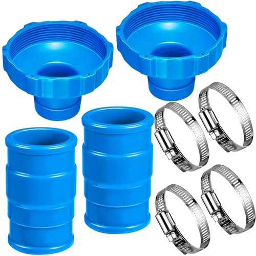Pool Vacuum Hose Adapter Kit Compatible with Intex Adapter B,Pool Skimmer Hose Connector Replacement Hoses Adapter with Clamps for Above Ground Swimming Pools Vacuum Surface Skimmer Small Strainer