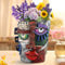Teeloray Pot de Fleurs Abstrait, 18.5cm Cache-Pots de Plante Résine Art Portrait Vase Pot de Fleurs pour Interieur Ornements Uniques Décoratif Succulents Balcon Décoration de Jardin