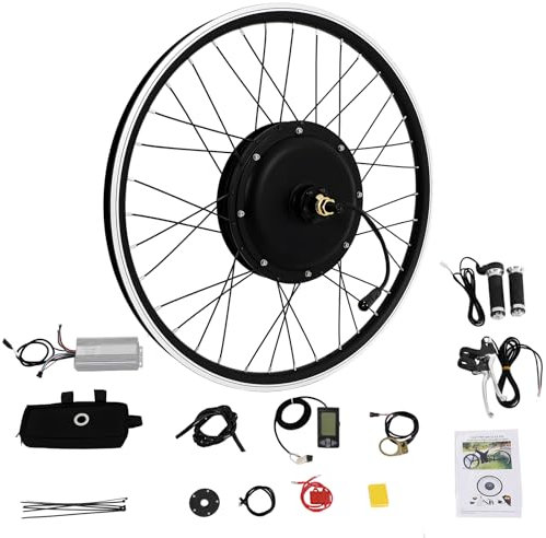 48V 1500W Rear Wheel Electric Bike Kit,26 Electric Bike Conversion Kit with Controller, Ebike Conversion Kit Cycling Hub Motor with Fixed-Speed Cruise Function,LCD Display