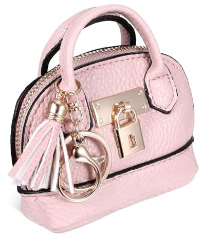 Tucnoeu 1pcs Mini Rucksack Schlüsselanhänger, Mini Tasche Schlüsselanhänger, Kosmetiktasche Klein für Handtasche(rosa)