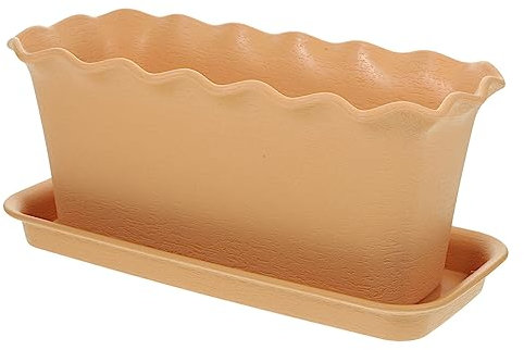 BESTonZON Rechteckige Blumentöpfe Aus Kunststoff Für Garten Blumenkasten Für Sukkulenten Behälter Für Fensterbank Pflanzenhalter Zum Anpflanzen Von Gemüse Mit Drainage Terrasse Und Veranda