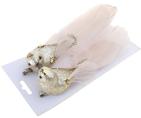 SLXLYH 2pcs Zarte Gefiederte Vogel Weihnachtsschmuck Dekorative Gefiederte Vögel Anhänger Hängende Dekoration Für Weihnachtsbaum