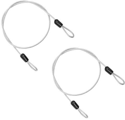 2 Pcs Security Steel Cable, 3mm*1m Double Loop Securities Cable Lock