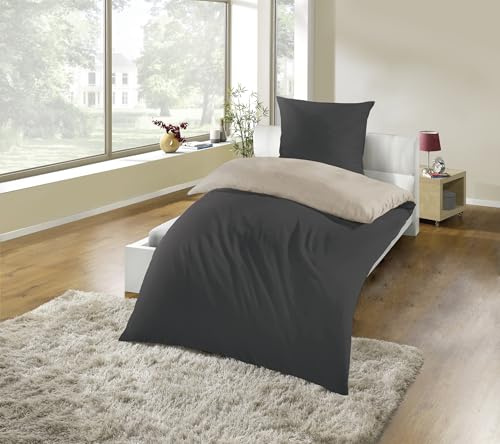 MESANA Bettwäsche Mikrofaser Flanell Cashmere-Touch 80x80 + 135x200 cm