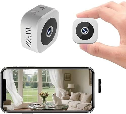 TIEOAXFT Mini Camera 4K Full HD WiFi Security Surveillance 2 Way Motion Detection With Infrared Night Vision(White)