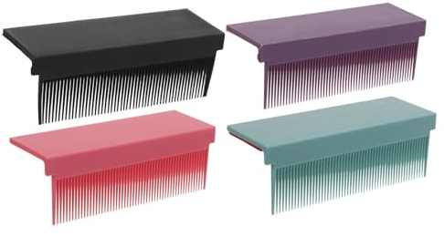 ZUNOXAZ 4 Stück Tragbarer Kunststoff Glätteisen Kamm für Tägliche Anwendung und Reisen Effektives Haarstyling Zubehör zur Einfachen Haarglättung und Pflege